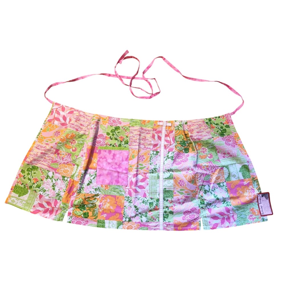 Handmade Apron Floral Cottagecore Prairie Boho Vintage Inspired Patchwork Pink